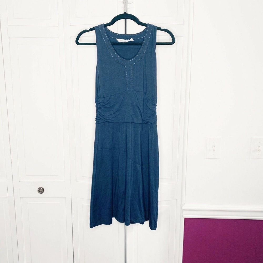 Athleta Sleeveless Tank Dress Navy Blue Pocket- S - Picture 4 of 10